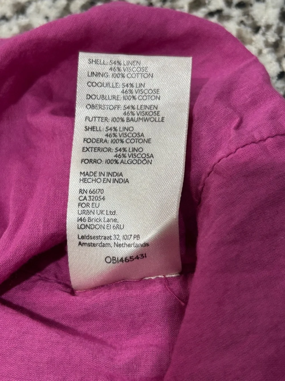 Anthropologie Raspberry Linen Smocked Waist Mini Dress Open Back Tie Size Small